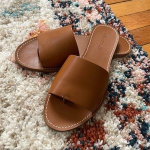 Madewell The Boardwalk Post Slide Sandal in Leather Size 8 JO201